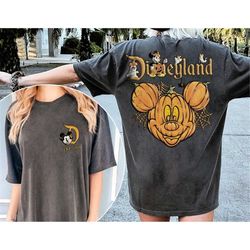 Vintage Disneyland Halloween 2 Side shirt, Disney Mickey Pumpkin shirt, Halloween party shirt, Disney Family matching sh