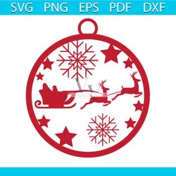 Christmas Ornaments Line Art Svg, Christmas Svg, Oranments Svg, Christmas Ball Svg, Snow Svg, Christmas Sleigh Svg