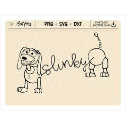 Slinky Dog SVG, Toy Storyy SVG, Silhouette, Cricut, Digital File