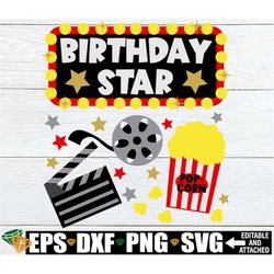Movie Birthday SVG,  Movie Themed Birthday, Kids Movie Birthday Shirt SVG, Movie Party svg, Movie Birthday Party svg, Di
