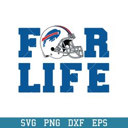 Buffalo Bills For Life Svg, Buffalo Bills Svg, NFL Svg, Png Dxf Eps Digital File