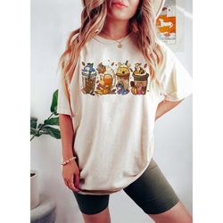 Winnie The Pooh Coffee Latte Shirt, Vintage Fall Season Sweater, Fall Coffee shirt, Retro Fall Sweatshirt Hoodie, Hallow