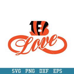 Cincinnati Bengals Love Svg, Cincinnati Bengals Svg, NFL Svg, Png Dxf Eps Digital File