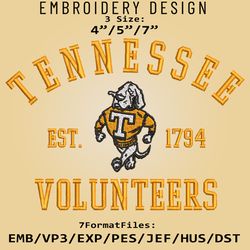 Tennessee Volunteers embroidery design, NCAA Logo Embroidery Files, NCAA Volunteers, Machine Embroidery Pattern