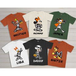 Custom Disney Halloween shirt, Mickey and Friends skeleton Halloween party shirt, Disney skeleton Halloween shirt, Disne