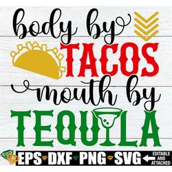 Body By Tacos Mouth By Tequila, Cinco De Mayo svg, Funny Cinco De Mayo svg, Men's Cinco De Mayo Shirt svg, Mexico Vacati