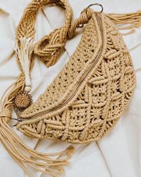 Handmade Knitting Bag ,Trendy Crochet Shoulder Bag ,Macrame Tote Bag