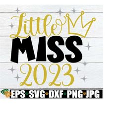 Little Miss 2023, Girls 2023 svg, Kids New Year's Eve svg, Girls New Year's Eve Shirt SVG, New Year's Eve SVG, Toddler N