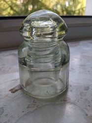 Old Glass Transparent Insulator from Poland