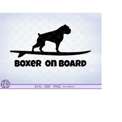 Boxer svg, Boxer dog svg, png, dxf clipart. Boxer files for Cricut. on Board png svg