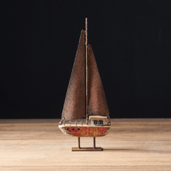 Vintage wooden ship sailing model