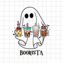 Ghost Boorista Halloween Png, Spooky Ghost Coffee Barista Png, Ghost Barista Png, Barista Halloween Png, Coffee Hallowee