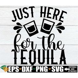 Just Here For The Tequila, Funny Cinco De Mayo Shirt SVG, Bachelorette Shirt SVG, Cinco De Mayo svg, Funny Vacation Shir