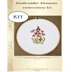 Hand embroidery kit Wildflowers, craft kit for Beginners and Beyond, easy embroidery Wildflowers