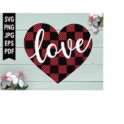 Plaid valentines day svg cut files, Love valentine's day svg Cricut cut files png for shirts, signs, etc. Love Plaid val