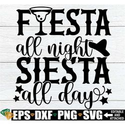 Fiesta All Night Siesta All Day, Cinco De Mayo SVG, Funny Cinco De Mayo svg, Cinco De Mayo Decor svg, Fiesta SVG, Mexico
