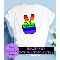 LGBTQ peace sign. Peace sign svg. Pride svg. rainbow hand. Love is love. lgbtq svg. Pride hand. Cut File, svg png