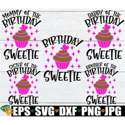 Birthday Sweetie, Matching Family Birthday, Girls Birthday, Cupcake Birthday, Cupcake Theme, Dessert Theme Birthday,Fami