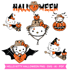 Hello Kitty Halloween Svg, HelloKitty Bundle, Nightmare Svg, Halloween Svg, Cricut, Silhouette Cut File