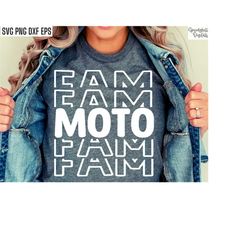 Moto Fam Svg | Motocross Shirt Pngs | Family Tshirt Designs | Dirt Bike Cut Files | Matching T-shirt Svgs | Racing | Mot
