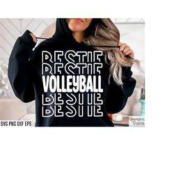 Volleyball Bestie | Volleyball Shirt Svg | Best Friend Pngs | Volleyball Tshirt Designs | Girls Vball Svgs | V-ball T-sh