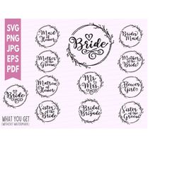Bride to be svg wedding cut file for Bridal Party. Easy cut wedding files for cricut and silhouette.