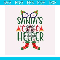 Santa's Cutest Helper Svg, Christmas Svg, Cutest Santa Svg, Stocking Svg