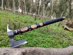 handmade forged axe, ragnar viking axe, personalized hatchet, viking hatchet ,bearded axe, battle axe, scandivian axe.