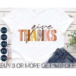 Thanksgiving SVG, Thankful Mom SVG, Give Thanks Svg, Blessed Mama Svg, Cheetah, Leopard, Png, File For Cricut, Sublimati