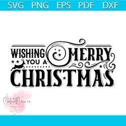 Wishing You A Merry Christmas Reindeer Svg, Christmas Svg