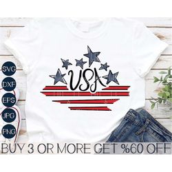 USA SVG, 4th of July SVG, Patriotic Svg, American Flag Svg, July Fourth Shirt Png, Svg Files For Cricut, Sublimation Des