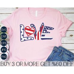 US Love SVG, 4th of July SVG, American Flag Heart Svg, Patriotic Svg, Fourth of July Png, Files For Cricut, Sublimation