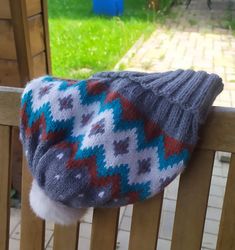 Winter womens warm handmade hat