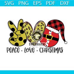 Peace Love Christmas Png, Christmas Png, Peace Love Png, Heart Png