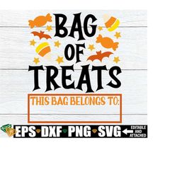 Bag Of Treats, Halloween Trick Or Treat Bag SVG, Halloween Trick Or Treating Bag SVG, Candy Collecting Bag, Halloween sv