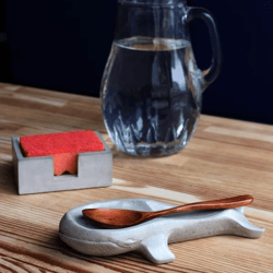 SculpturaConcrete: Stylish Spoon Stand & Holder for Kitchen Utensils – Organize with Elegance!