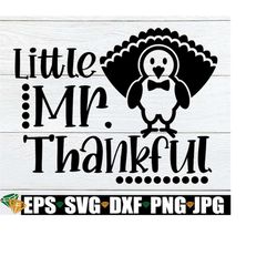 Little Mr. Thankful, Baby Boy Thanksgiving, Boys Thanksgiving, Thanksgiving SVG, Cute Boys Thanksgiving, Boys Thanksgivi