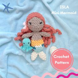 Isla Mini Mermaid with Octopus Crochet PATTERN || Mini Mermaid Amigurumi Pattern || Mermaid&Octopus Crochet Patterns