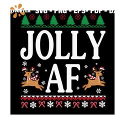 Jolly Af Christmas Reindeer Svg, Christmas Svg, Jolly Af Svg, Reindeer Svg
