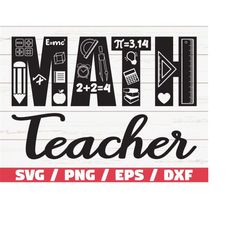 Math Teacher SVG / Commercial use / Cut File / Cricut / Silhouette / Vector / Teacher svg