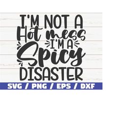 I'm Not A Hot Mess I'm A Spicy Disaster SVG / Cut File / Cricut / Commercial use / Instant Download / Silhouette / Mom L