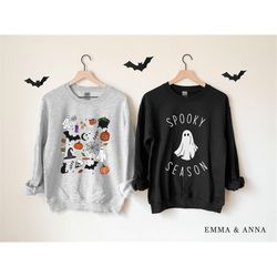 Halloween Crewneck Sweatshirt, Halloween Sweater, Spooky Season Shirt, Halloween Sweatshirt for Women, Halloween Pullove
