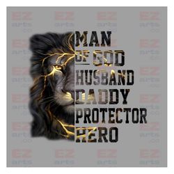Man Of God Husband Daddy Protector Hero Png, Best Dad PNG, Father's Day Png, Black King Png, Black Dad Png, Black Father