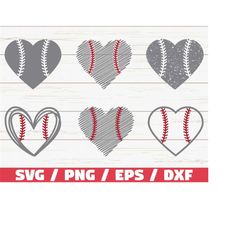 Baseball Heart SVG / Softball Heart SVG / Cricut / Cut File / Silhouette / Distressed / Baseball SVG / Dxf /Vector