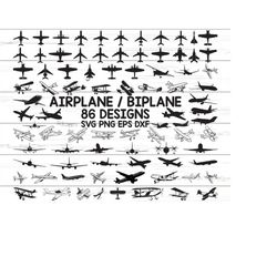 Airplane Svg/ Biplane SVG/ War plane SVG/Military plane/ Airplane Clipart/ Biplane / Aeroplane/ Silhouette/ SVG Files fo
