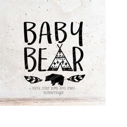 Baby Bear SVG File DXF Silhouette Print Vinyl Cricut Cutting SVG T shirt Design,Baby Bear bodysuit,Baby Bear Shirt,newbo