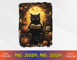 Black Cat Reading Books Pumpkin Autumn Teachers Halloween Svg, Eps, Png, Dxf, Digital Download