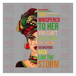 They Whispered to Her You Cannot Withstand The Storm She Whispered Back I Am The Storm PNG , Gift For Her, Motivational