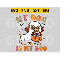 My Dog Is My Boo svg png dxf eps, Ghost Dog Halloween svg , Cute Kawaii Ghost Puppy svg