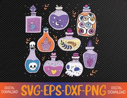 Magical Potions Bottles Witchy Halloween Print Svg, Eps, Png, Dxf, Digital Download
